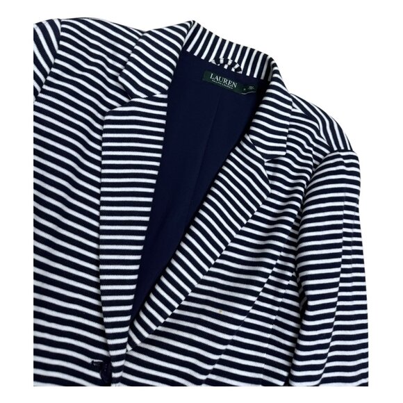 LAUREN RALPH LAUREN Striped Business Casual Blazer Designer Jacket Womens XL - Picture 2 of 7
